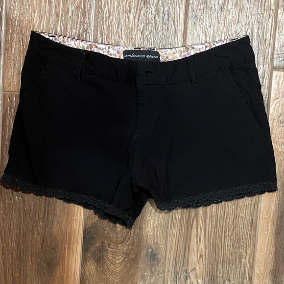 Ambiance Pants - Ambiance High Waist Black Women's Shorts